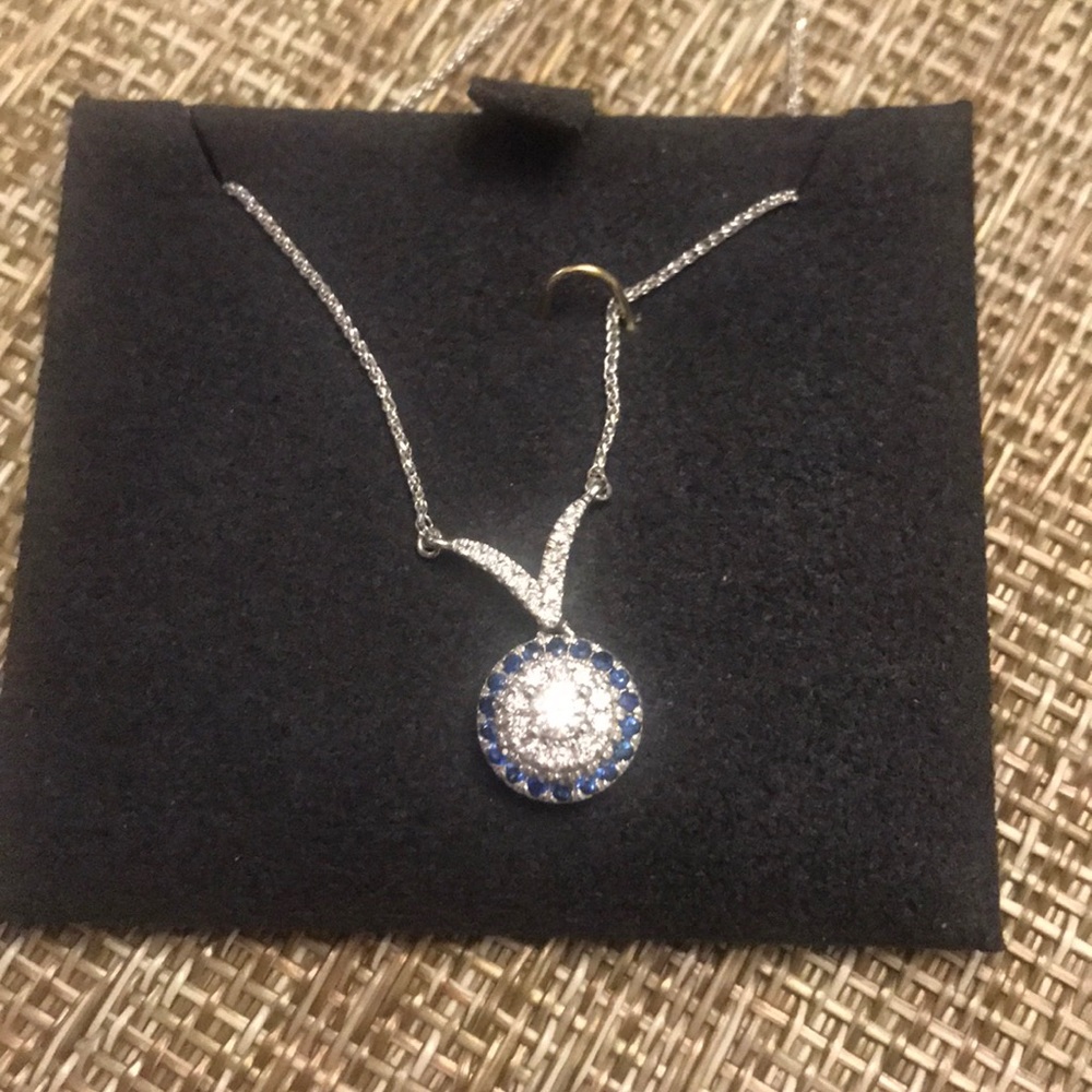 Vera wang 1/5 ct. t.w. Diamond & blue sapphire